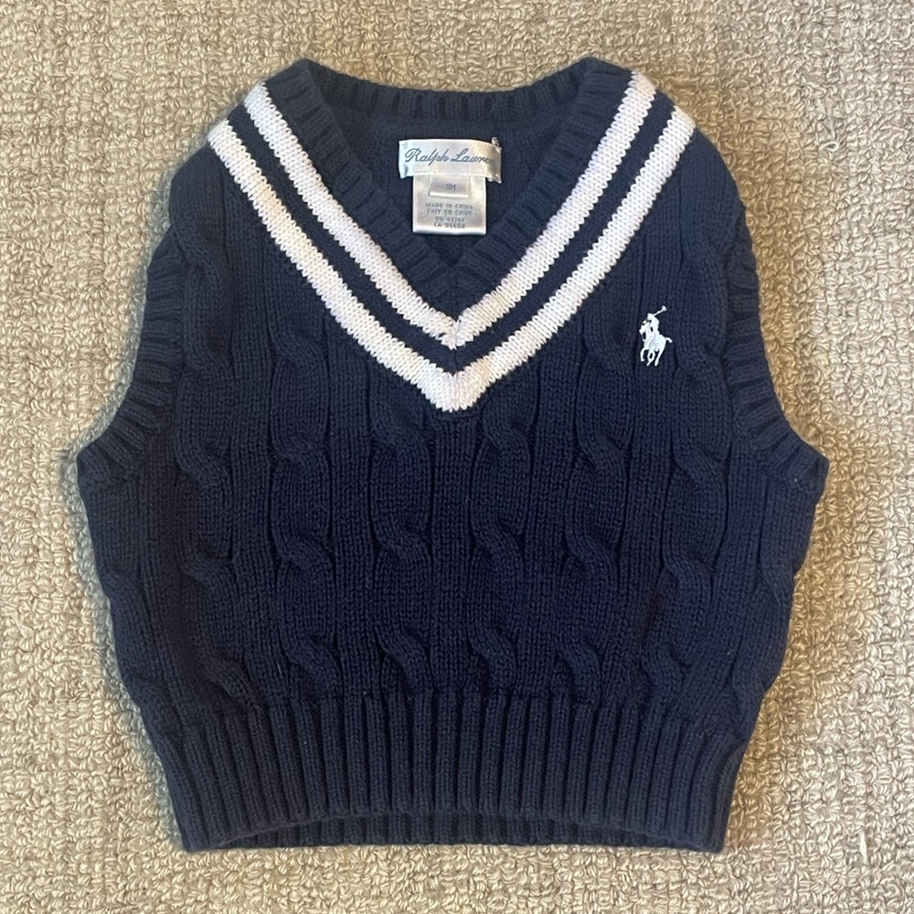 Baby Boys Ralph Lauren Sweater Vest Size 9M